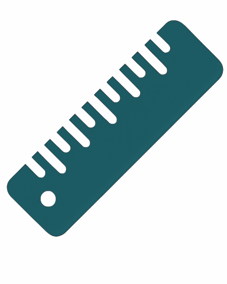 Ein Lineal in deep green zur Abmessung. Ohne Hintergrund.