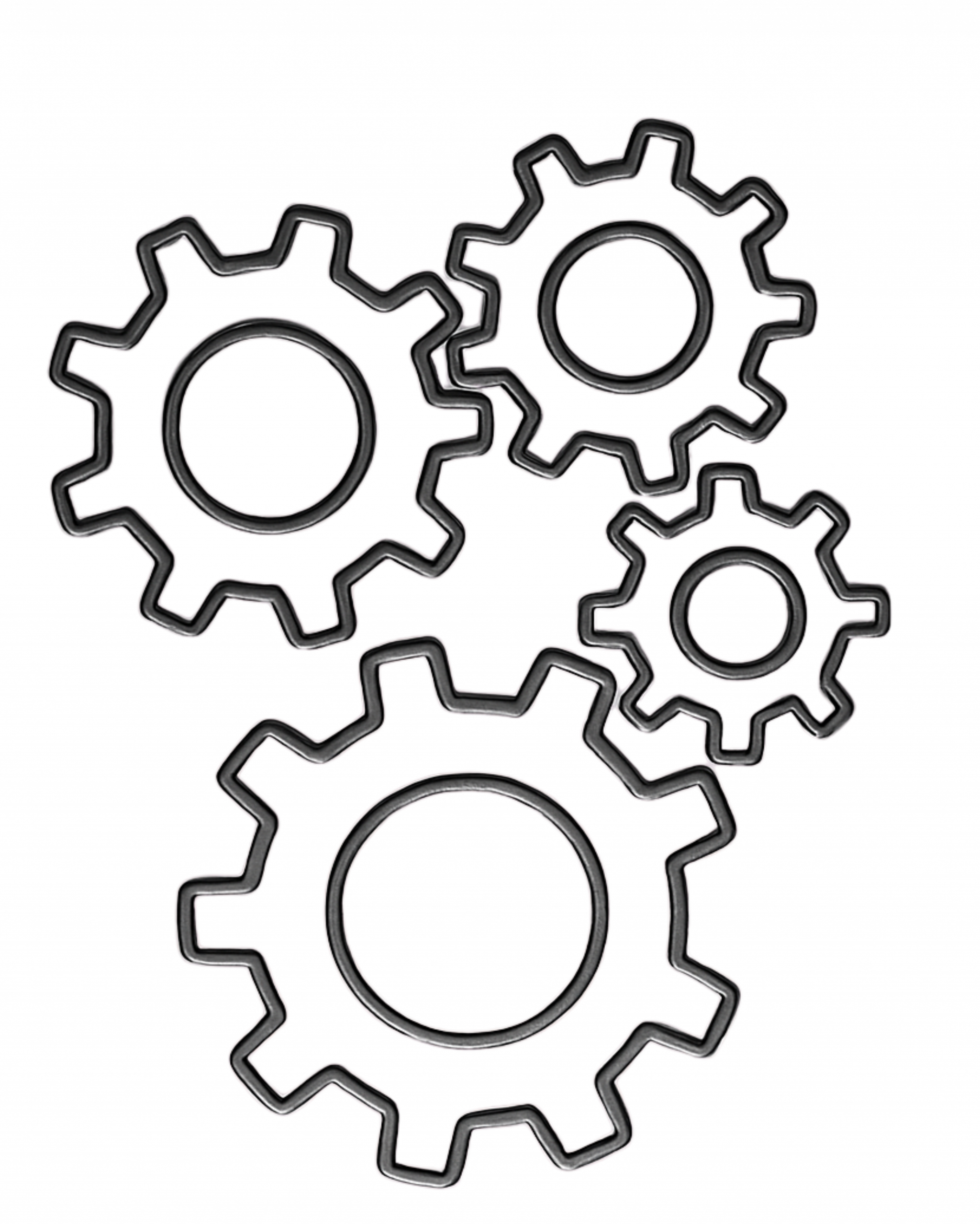 Im Vordergrund ist ein Zahnradgetriebe aus Draht.