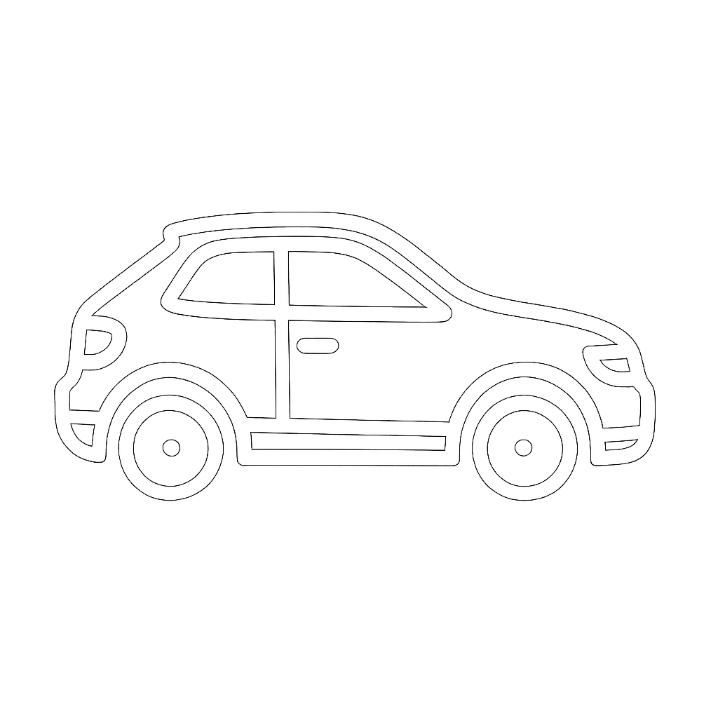 Ein illustriertes Auto ohne Hintergrund.