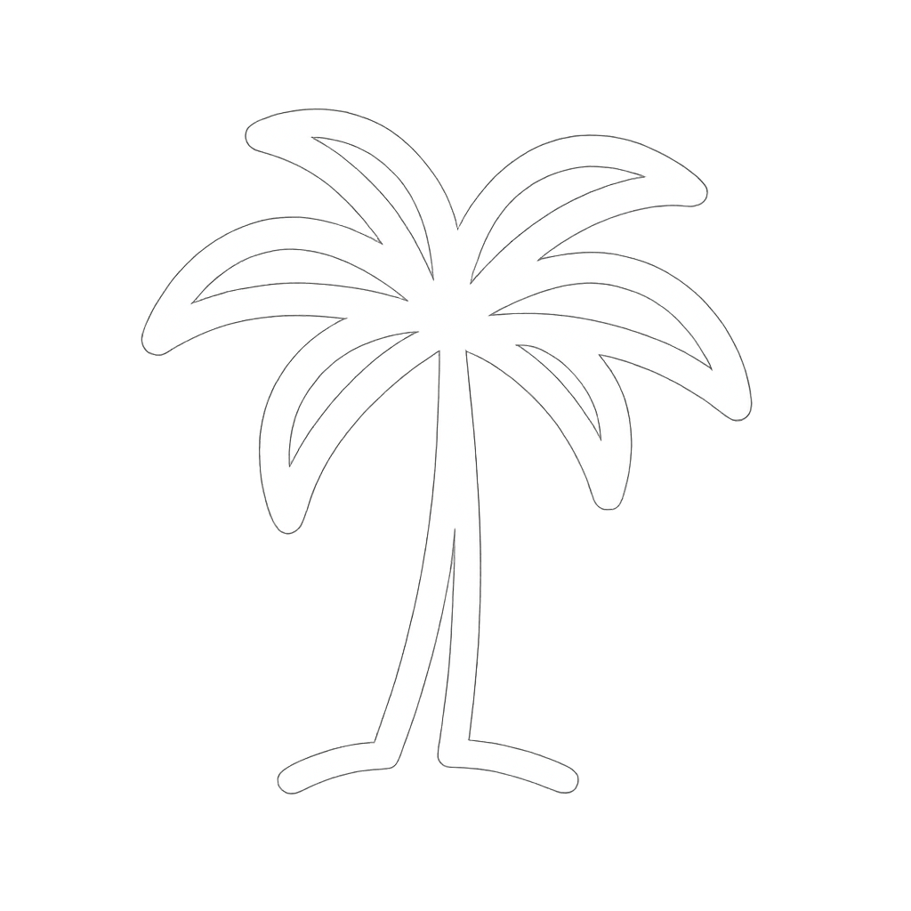 Eine illustrierte Palme ohne Hintergrund.